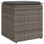 HKH Bancos Jardim com Almofadas 2 Unid 40x40x43 Cm Vime Pe - Cinzento