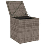 HKH Bancos Jardim com Almofadas 2 Unid 40x40x43 Cm Vime Pe - Cinzento