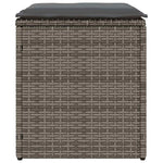 HKH Bancos Jardim com Almofadas 2 Unid 40x40x43 Cm Vime Pe - Cinzento