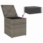HKH Bancos Jardim com Almofadas 2 Unid 40x40x43 Cm Vime Pe - Cinzento