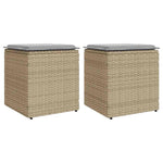 HKH Bancos de Jardim com Almofadas 2 Unid 40x40x43 Cm Vime Pe - Bege