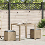 HKH Bancos de Jardim com Almofadas 2 Unid 40x40x43 Cm Vime Pe - Bege