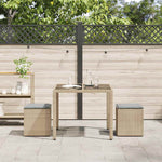 HKH Bancos de Jardim com Almofadas 2 Unid 40x40x43 Cm Vime Pe - Bege