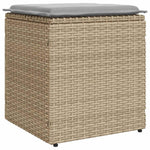 HKH Bancos de Jardim com Almofadas 2 Unid 40x40x43 Cm Vime Pe - Bege