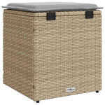 HKH Bancos de Jardim com Almofadas 2 Unid 40x40x43 Cm Vime Pe - Bege