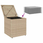 HKH Bancos de Jardim com Almofadas 2 Unid 40x40x43 Cm Vime Pe - Bege
