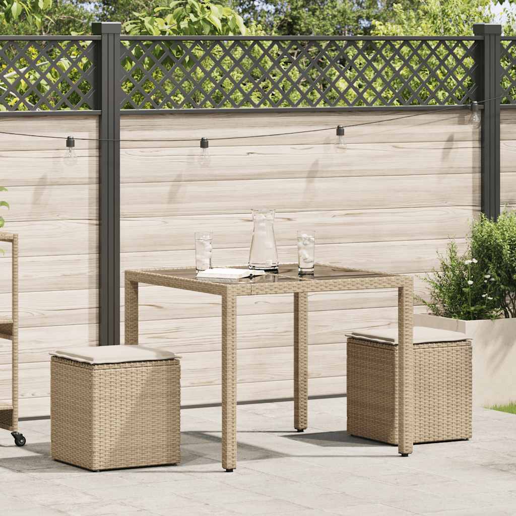 HKH 10 Pcs Conjunto Sofás de Jardim C/ Almofadões Vime Pe - Preto