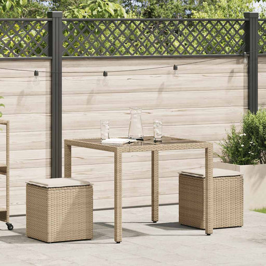 HKH 10 Pcs Conjunto Sofás de Jardim C/ Almofadões Vime Pe - Preto