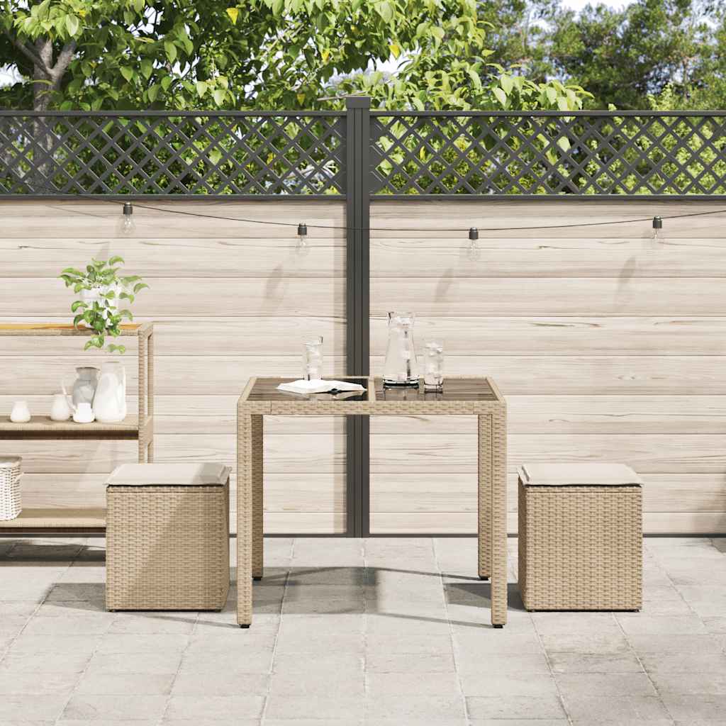 HKH 10 Piezas Conjunto de Sofás de Jardín con Cojines de Ratán Pe - Negro