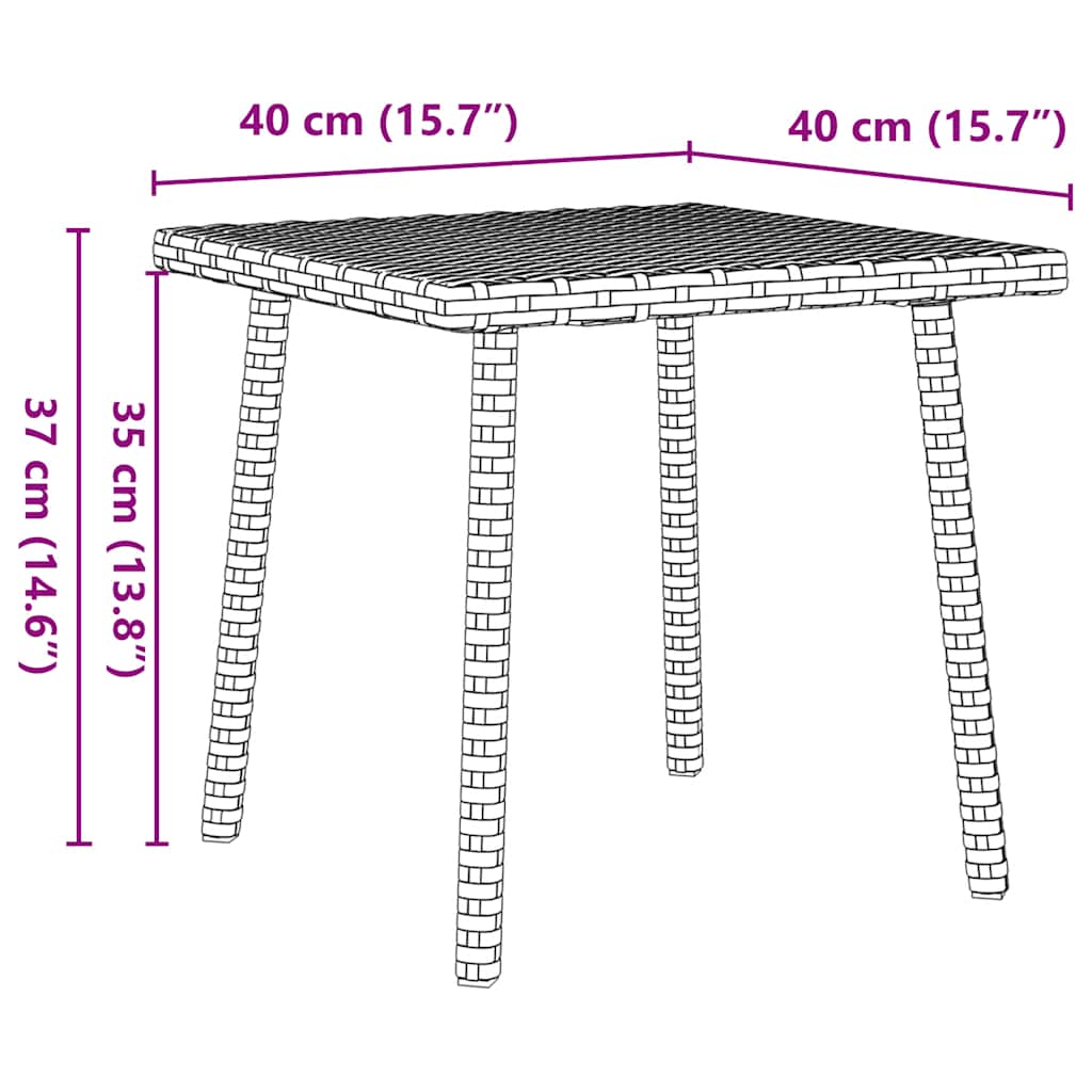 HKH 10 Pcs Conjunto Sofás de Jardim C/ Almofadões Vime Pe Cinzento - Cinzeto