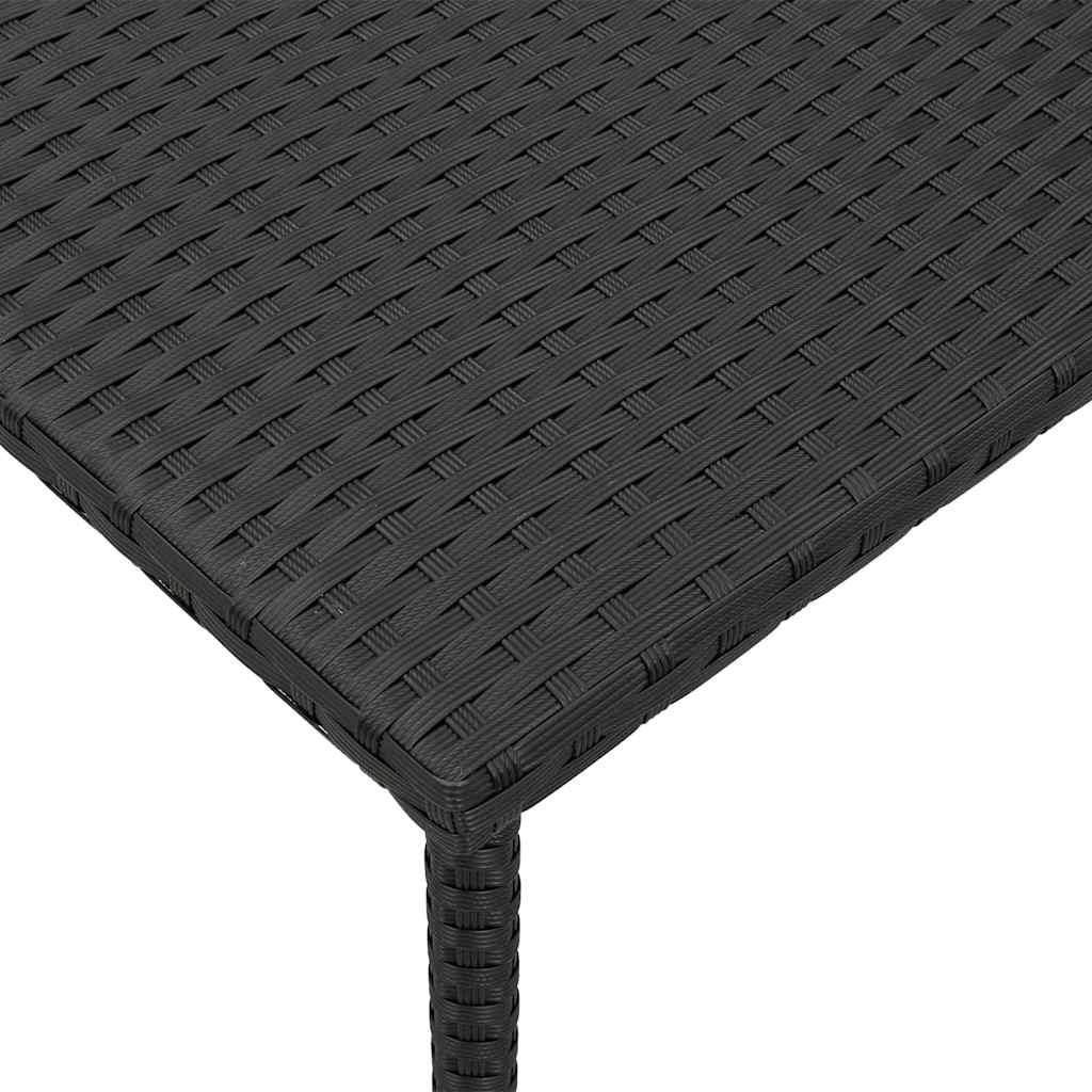 HKH Mesa de Centro de Jardim Retangular Vime Pe - Preto