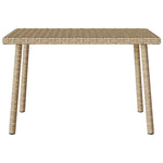 Mesa de Centro de Jardín Rectangular de Ratán HKH - Beige