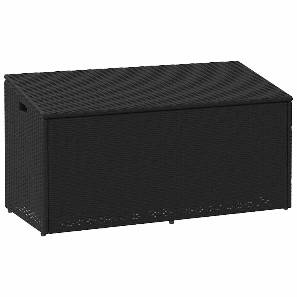 HKH Caja de Almacenamiento de Jardín de Mimbre PE - Negro