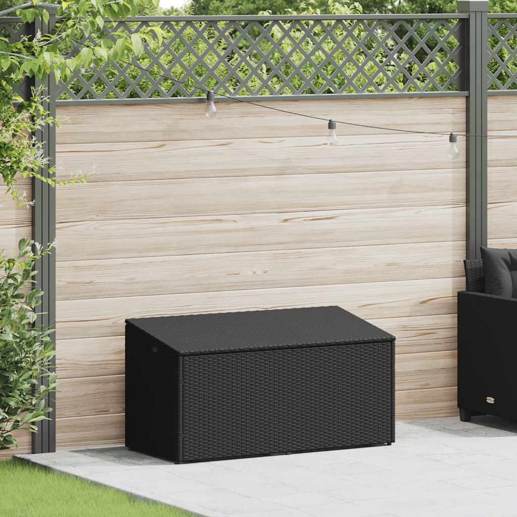 HKH Caja de Almacenamiento de Jardín de Mimbre PE - Negro