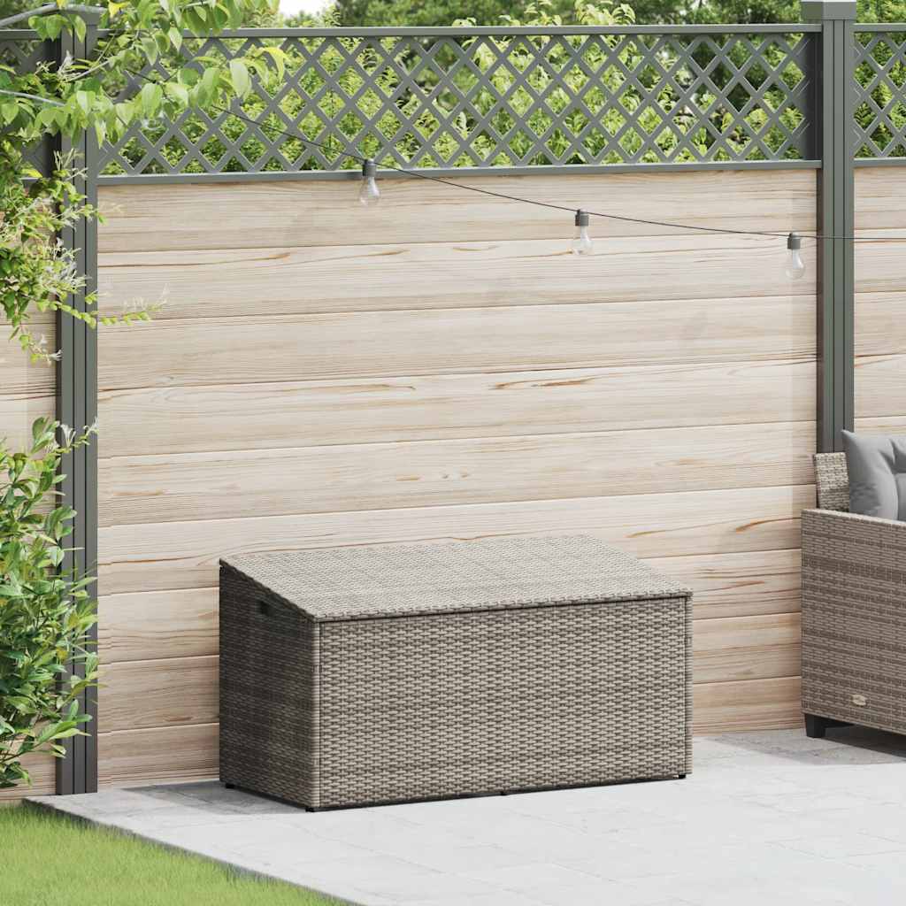 HKH Caja De Almacenamiento Para Jardín Mimbre PE - Gris