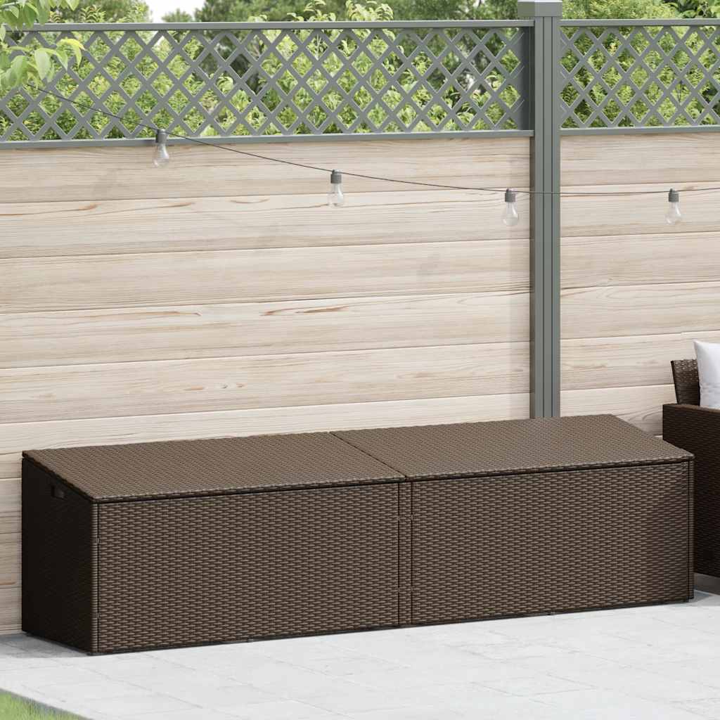 HKH Caja de Almacenamiento de Jardín Mimbre PE Marrón
