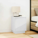 HKH Conjunto de 2 Mesas de Cabeceira com Luzes Led - Branco