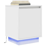 HKH Conjunto de 2 Mesas de Cabeceira com Luzes Led - Branco