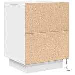 HKH Conjunto de 2 Mesas de Cabeceira com Luzes Led - Branco