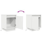 HKH Conjunto de 2 Mesas de Cabeceira com Luzes Led - Branco