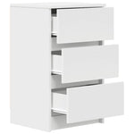 HKH Mesa de Cabeceira com 3 Gavetas - Branco