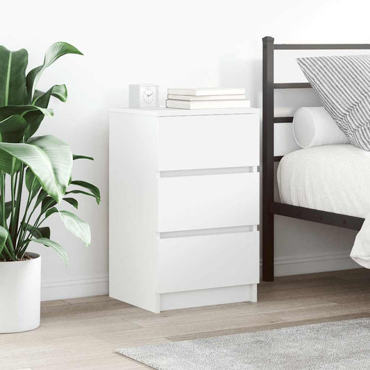HKH Mesa de Cabeceira com 3 Gavetas - Branco