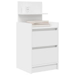 HKH Mesas de Cabeceira com 2 Gavetas 2 Pcs - Branco