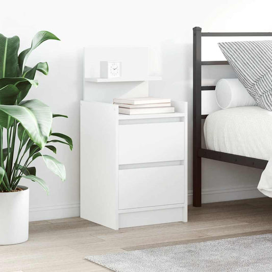 HKH Mesas de Cabeceira com 2 Gavetas 2 Pcs - Branco