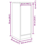 Aparador HKH en derivados de Madera 29,5 x 34 x 76 cm - Roble Sonoma