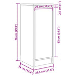 HKH Aparador en derivados de Madera 29,5 X 34 X 76 Cm - Roble Artesano
