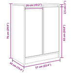 HKH Aparador em derivados de Madeira 57 X 34 X 76 Cm - Branco