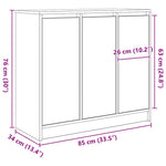 HKH Aparador em derivados de Madeira 85 X 34 X 76 Cm - Branco