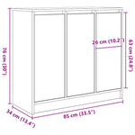 Aparador HKH en derivados de madera 85 x 34 x 76 cm - Roble Negro