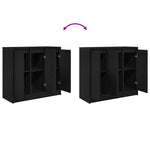 Aparador HKH en derivados de madera 85 x 34 x 76 cm - Roble Negro