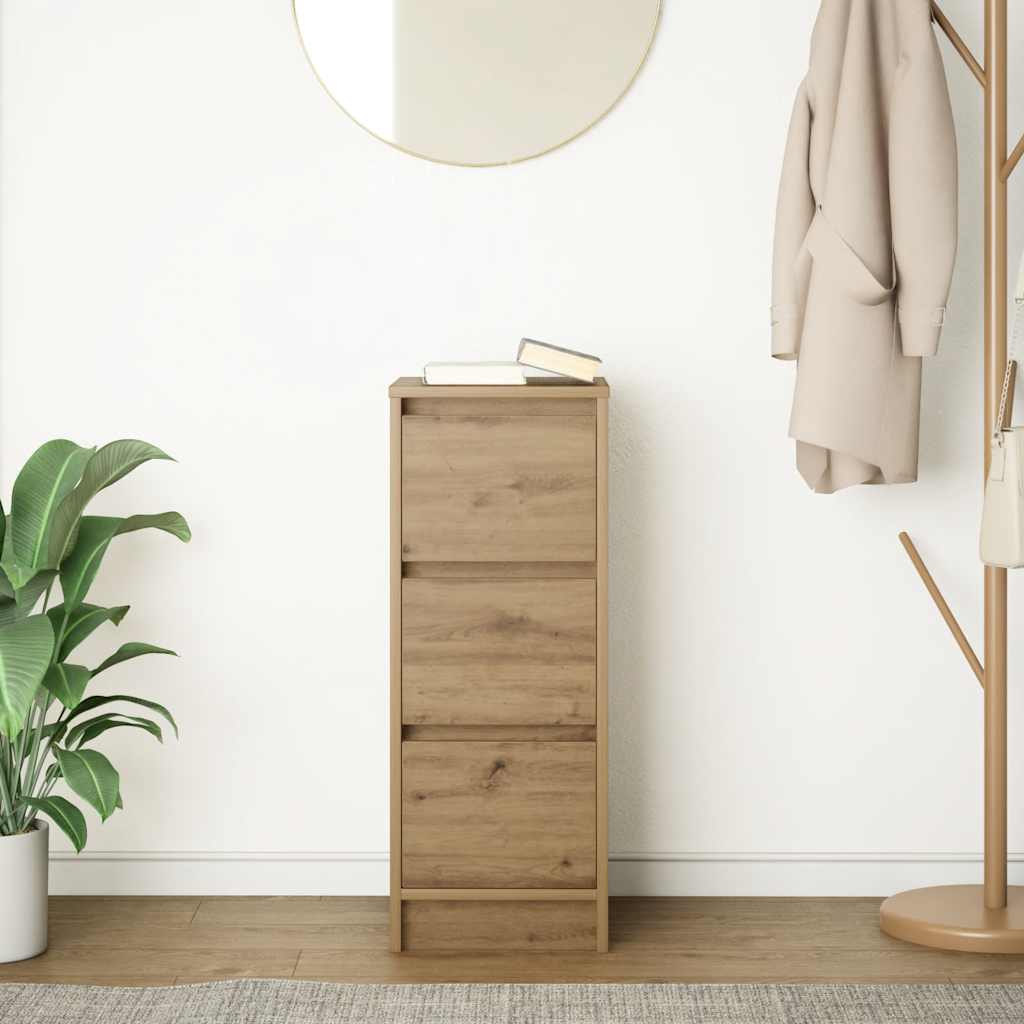 HKH Aparador en derivados de Madera 29,5 X 34 X 76 Cm - Roble Artesano