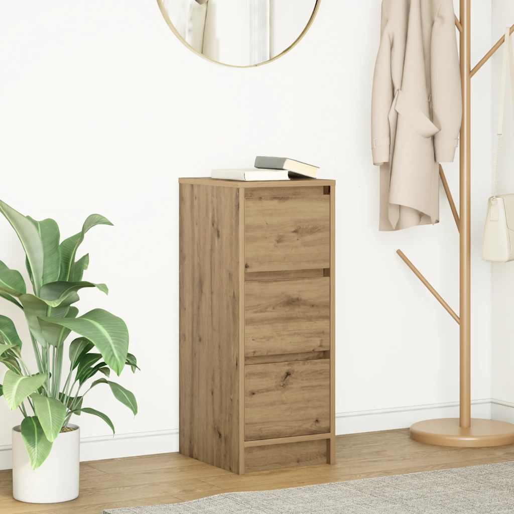 HKH Aparador en derivados de Madera 29,5 X 34 X 76 Cm - Roble Artesano