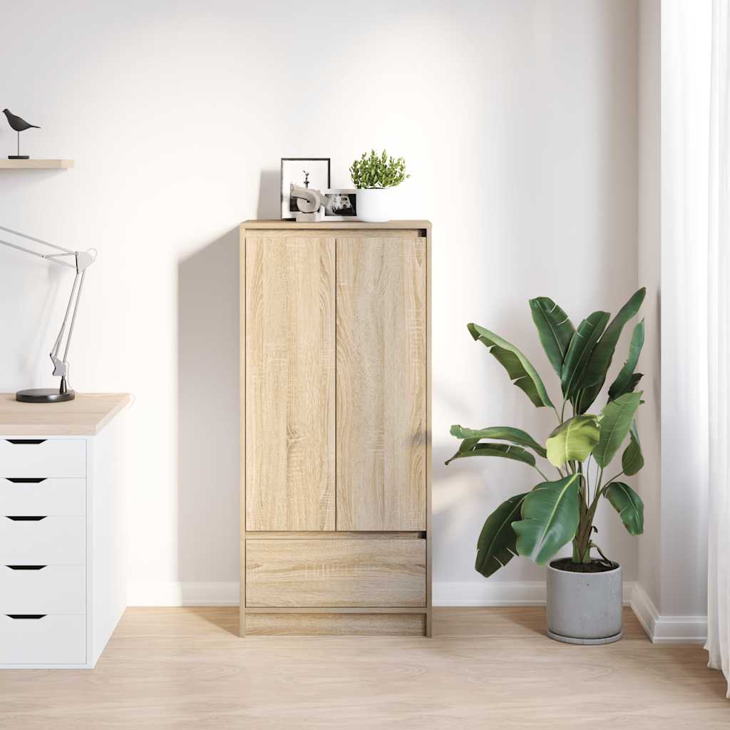 HKH Armario Alto de Madera con Cajón 55,5 X 34 X 119,5 Cm - Roble Sonoma