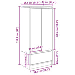 HKH Armario Alto de Madera con Cajón 55,5 X 34 X 119,5 Cm - Roble Sonoma