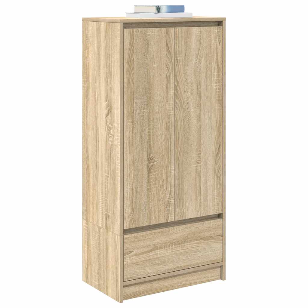 HKH Armario Alto de Madera con Cajón 55,5 X 34 X 119,5 Cm - Roble Sonoma