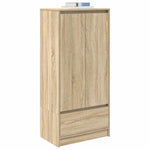 HKH Armario Alto de Madera con Cajón 55,5 X 34 X 119,5 Cm - Roble Sonoma