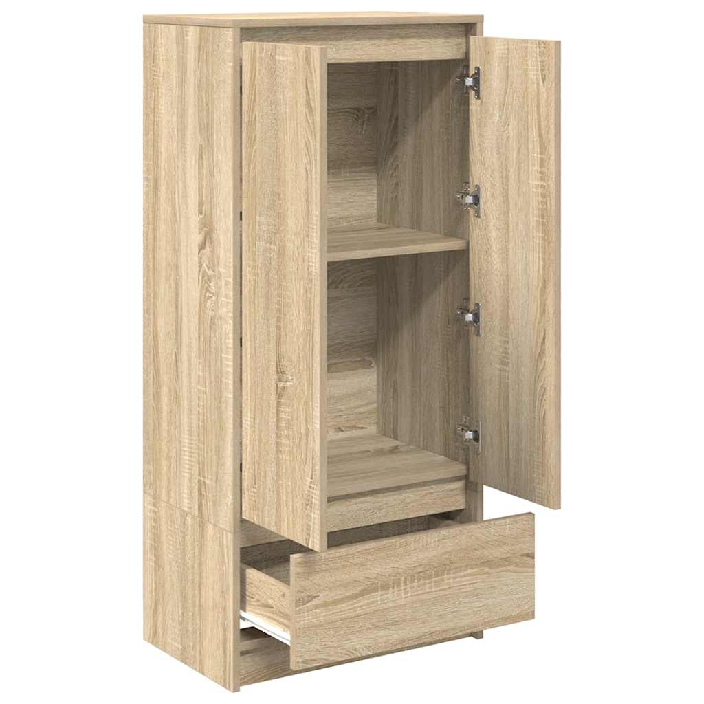 HKH Armario Alto de Madera con Cajón 55,5 X 34 X 119,5 Cm - Roble Sonoma