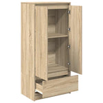 HKH Armario Alto de Madera con Cajón 55,5 X 34 X 119,5 Cm - Roble Sonoma