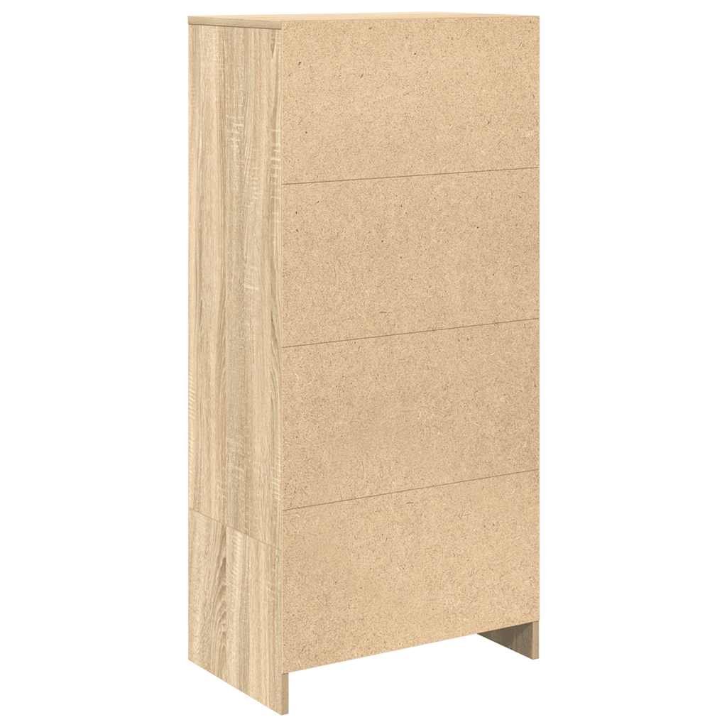 HKH Armario Alto de Madera con Cajón 55,5 X 34 X 119,5 Cm - Roble Sonoma