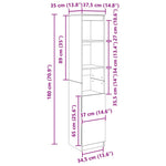 HKH Aparador Alto em derivados de Madeira 37,5 X 35 X 180 Cm - Branco