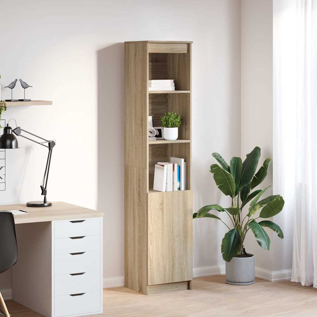 Aparador alto HKH de madera DM de 37,5 X 35 X 180 Cm - Roble Sonoma