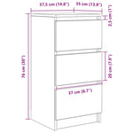 Aparador HKH en derivados de madera 37,5 x 35 x 76 cm - Blanco