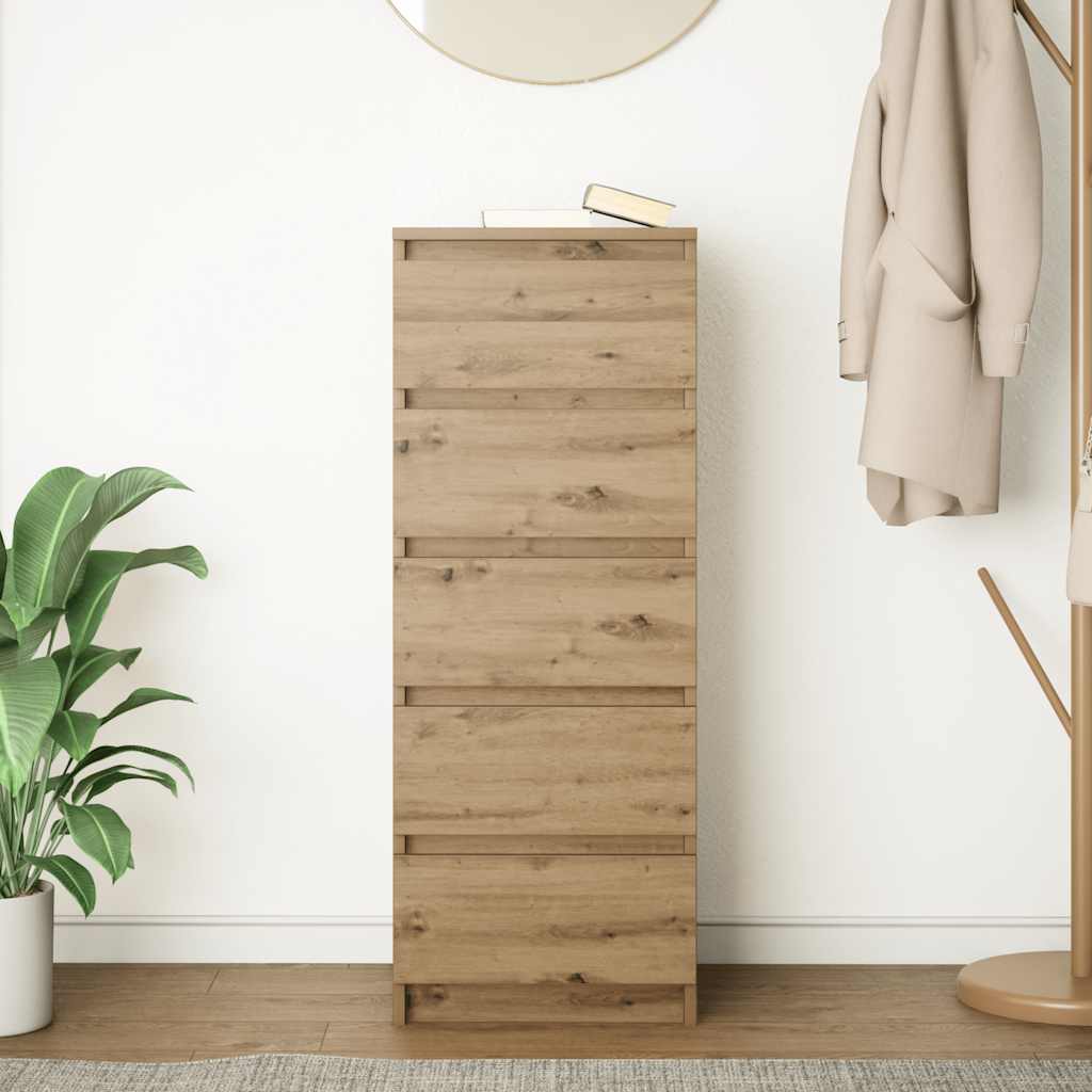 Aparador HKH en derivados de Madera con Cajones derivados de Madera 37,5 X 35 X 99 Cm - Roble Artesano