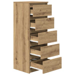 Aparador HKH en derivados de Madera con Cajones derivados de Madera 37,5 X 35 X 99 Cm - Roble Artesano
