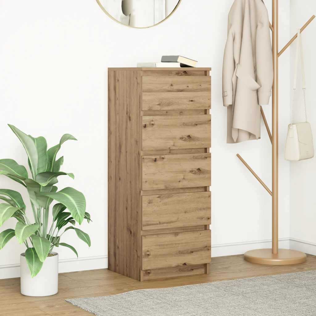 Aparador HKH en derivados de Madera con Cajones derivados de Madera 37,5 X 35 X 99 Cm - Roble Artesano