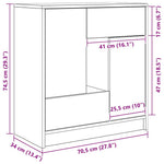 Aparador HKH en derivados de Madera con Cajones y Puertas 41 X 28,5 X 17 Cm - Roble Sonoma